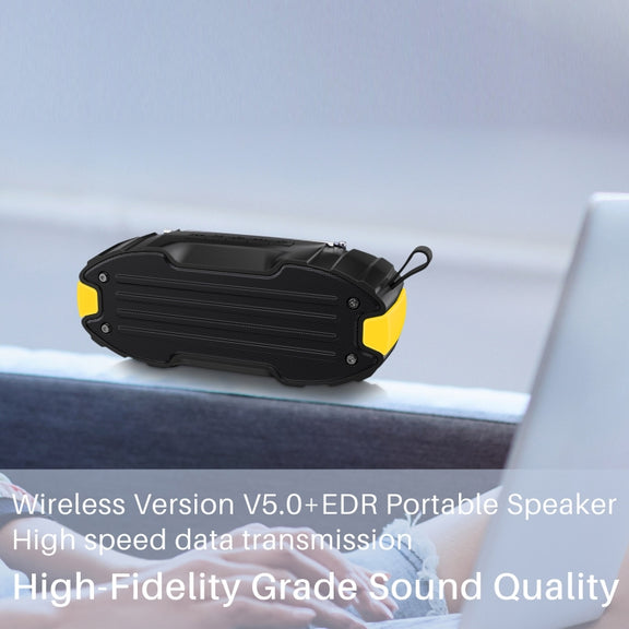 New Rixing NR-907FM TWS Outdoor Bluetooth Speaker Support Hands-free Call / FM with Handle & Antenna(Yellow)
