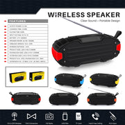 New Rixing NR-907FM TWS Outdoor Bluetooth Speaker Support Hands-free Call / FM with Handle & Antenna(Orange)