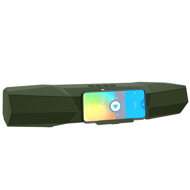 NewRixing NR-7011 Outdoor Portable Bluetooth Speaker with Phone Holder, Support Hands-free Call / TF Card / FM / U Disk(Green)