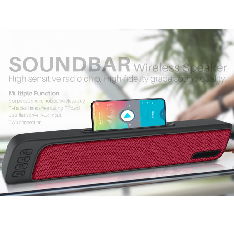 NewRixing NR-7018 Outdoor Portable Bluetooth Speaker with Phone Holder, Support Hands-free Call / TF Card / FM / U Disk(Black)