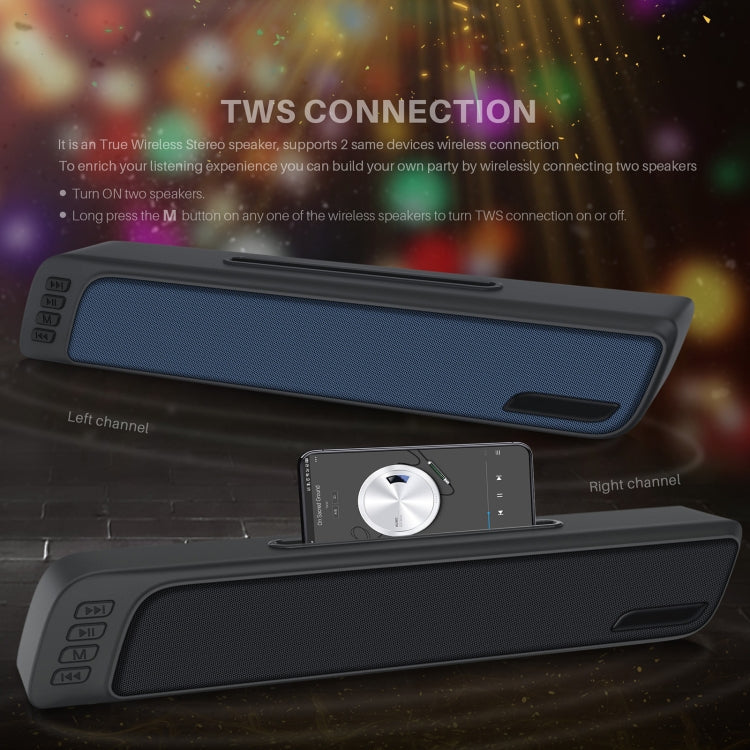 NewRixing NR-7018 Outdoor Portable Bluetooth Speaker with Phone Holder, Support Hands-free Call / TF Card / FM / U Disk(Black)
