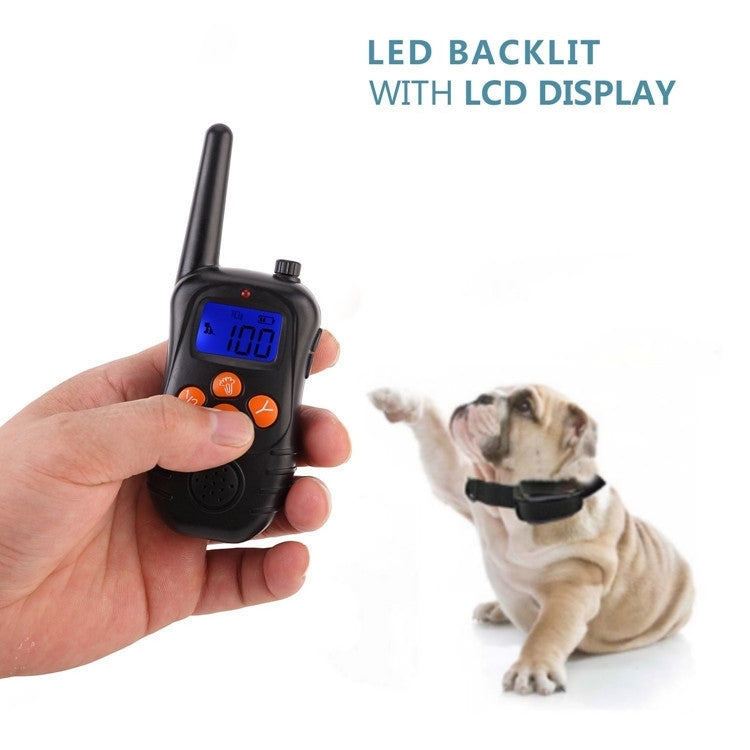 998DC Bark Stopper Remote Control Electric Shock Collar Dog Training Device, Plug Type:EU Plug