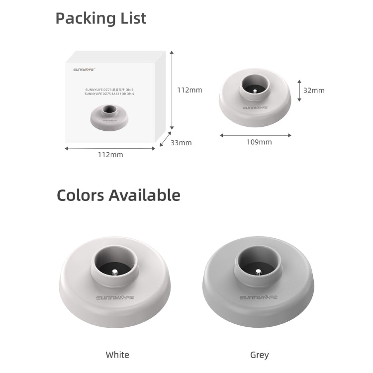 Sunnylife DZ75 Mobile Phone Gimbal Desktop Fixed Stand Base for DJI OM 5(White)