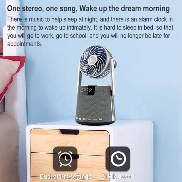 SOAIY K8 Wireless Bluetooth Dual Alarm Clock Speaker with Small Fan(Red)