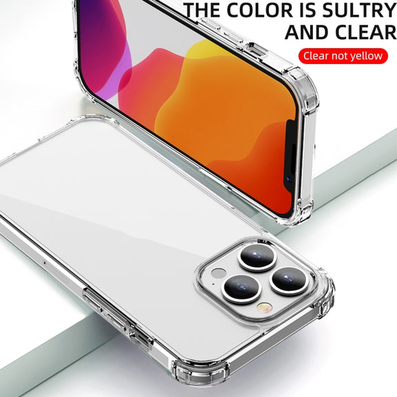 For iPhone 13 Pro Max iPAKY Crystal Clear Series Transparent Shockproof TPU + PC Protective Case