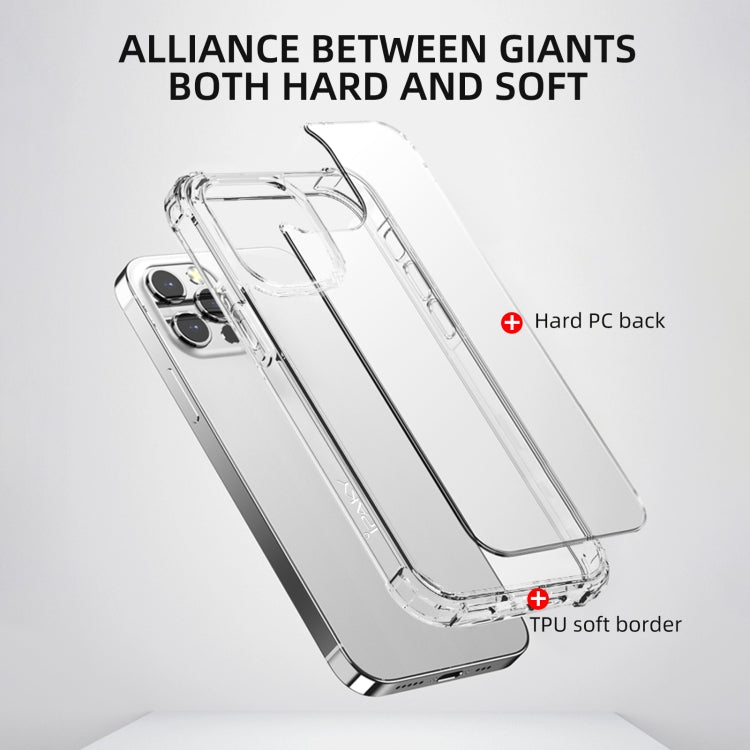 For iPhone 13 Pro Max iPAKY Crystal Clear Series Transparent Shockproof TPU + PC Protective Case
