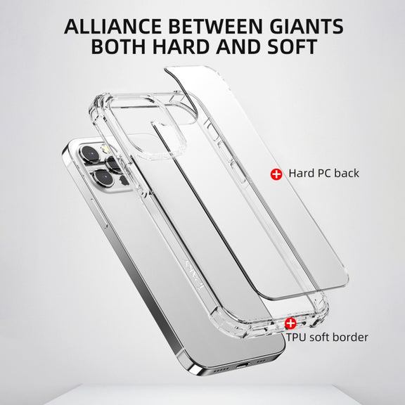 For iPhone 13 Pro Max iPAKY Crystal Clear Series Transparent Shockproof TPU + PC Protective Case