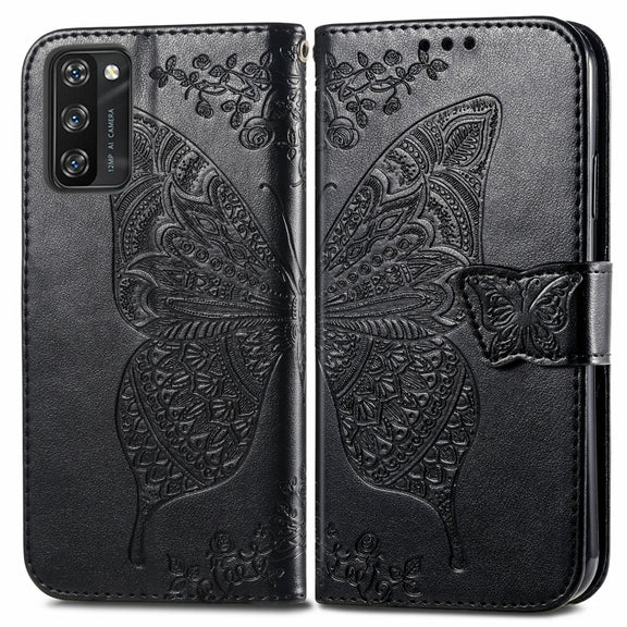 For Blackview A100 Butterfly Love Flower Embossed Horizontal Flip Leather Case with Holder & Card Slots & Wallet & Lanyard(Black)