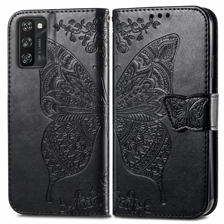 For Blackview A100 Butterfly Love Flower Embossed Horizontal Flip Leather Case with Holder & Card Slots & Wallet & Lanyard(Black)