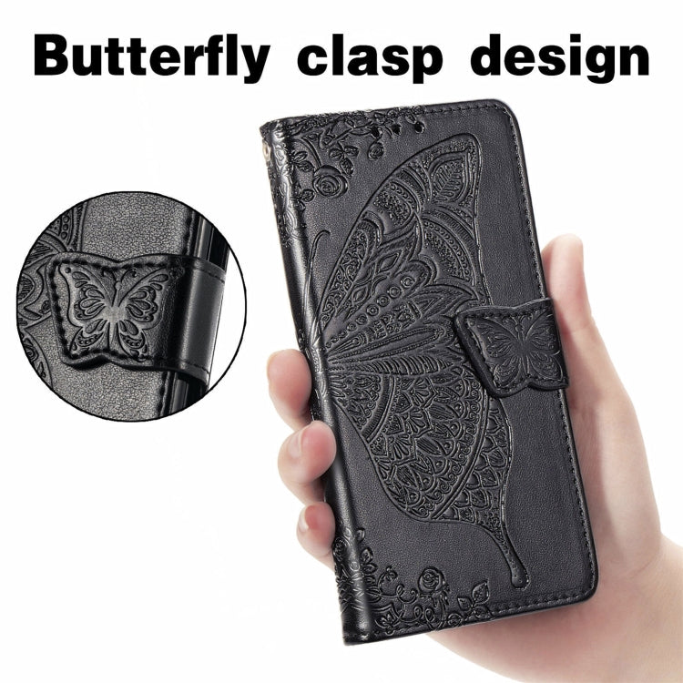 For Blackview A100 Butterfly Love Flower Embossed Horizontal Flip Leather Case with Holder & Card Slots & Wallet & Lanyard(Black)