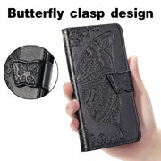 For Blackview A100 Butterfly Love Flower Embossed Horizontal Flip Leather Case with Holder & Card Slots & Wallet & Lanyard(Black)