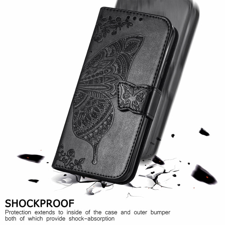 For Blackview A100 Butterfly Love Flower Embossed Horizontal Flip Leather Case with Holder & Card Slots & Wallet & Lanyard(Black)