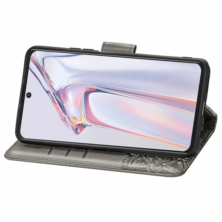 For Blackview A100 Butterfly Love Flower Embossed Horizontal Flip Leather Case with Holder & Card Slots & Wallet & Lanyard(Gray)