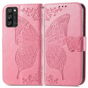 For Blackview A100 Butterfly Love Flower Embossed Horizontal Flip Leather Case with Holder & Card Slots & Wallet & Lanyard(Pink)