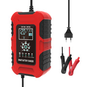 FOXSUR 10A 12V 7-segment Motorcycle / Car Smart Battery Charger, Plug Type:UK Plug(Red)