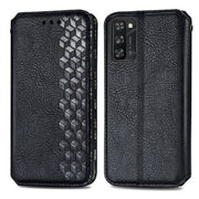 For Blackview A100 Cubic Grid Pressed Horizontal Flip Magnetic PU Leather Case with Holder & Card Slots & Wallet(Black)