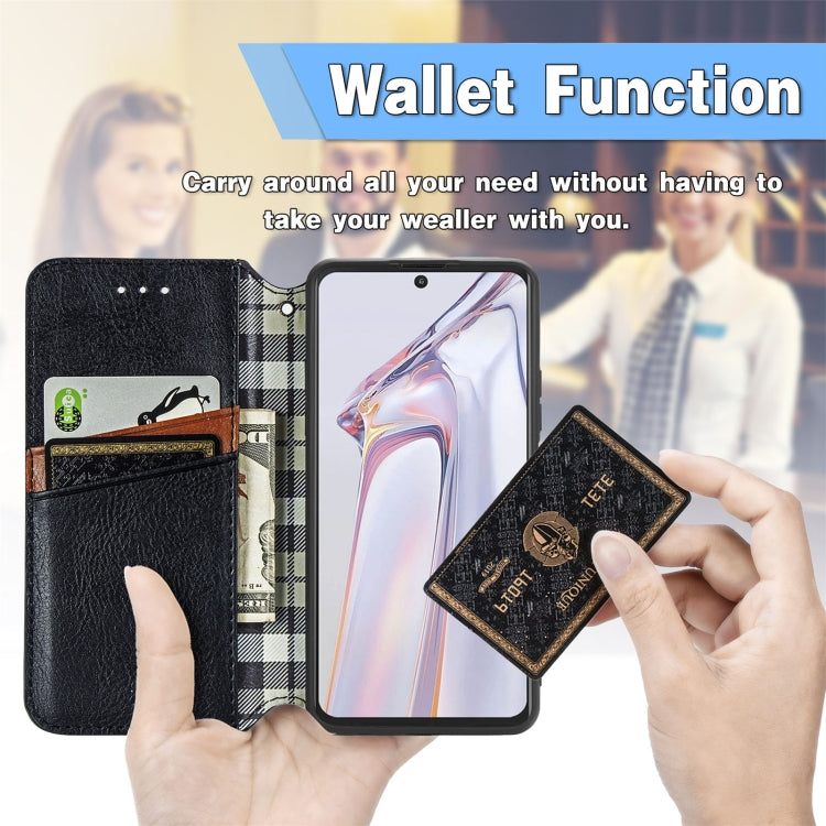 For Blackview A100 Cubic Grid Pressed Horizontal Flip Magnetic PU Leather Case with Holder & Card Slots & Wallet(Black)