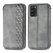 For Blackview A100 Cubic Grid Pressed Horizontal Flip Magnetic PU Leather Case with Holder & Card Slots & Wallet(Grey)