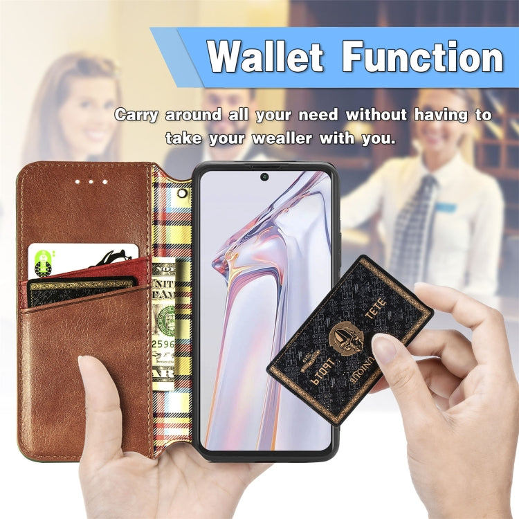For Blackview A100 Cubic Grid Pressed Horizontal Flip Magnetic PU Leather Case with Holder & Card Slots & Wallet(Grey)