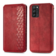 For Blackview A100 Cubic Grid Pressed Horizontal Flip Magnetic PU Leather Case with Holder & Card Slots & Wallet(Red)