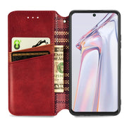 For Blackview A100 Cubic Grid Pressed Horizontal Flip Magnetic PU Leather Case with Holder & Card Slots & Wallet(Red)
