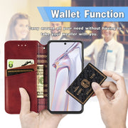 For Blackview A100 Cubic Grid Pressed Horizontal Flip Magnetic PU Leather Case with Holder & Card Slots & Wallet(Red)
