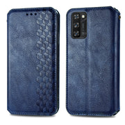 For Blackview A100 Cubic Grid Pressed Horizontal Flip Magnetic PU Leather Case with Holder & Card Slots & Wallet(Blue)