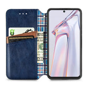 For Blackview A100 Cubic Grid Pressed Horizontal Flip Magnetic PU Leather Case with Holder & Card Slots & Wallet(Blue)