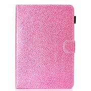 For 10 inch Tablet Varnish Glitter Powder Horizontal Flip Leather Case with Holder & Card Slot(Pink)