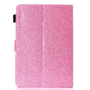 For 10 inch Tablet Varnish Glitter Powder Horizontal Flip Leather Case with Holder & Card Slot(Pink)
