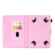 For 10 inch Tablet Varnish Glitter Powder Horizontal Flip Leather Case with Holder & Card Slot(Pink)