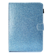 For 10 inch Tablet Varnish Glitter Powder Horizontal Flip Leather Case with Holder & Card Slot(Blue)