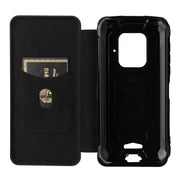 For Doogee S59 / S59 Pro Carbon Fiber Texture Horizontal Flip TPU + PC + PU Leather Case with Card Slot(Black)