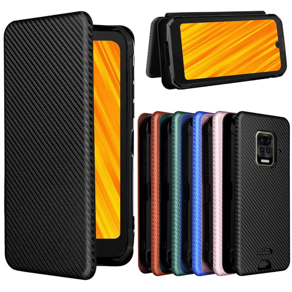 For Doogee S59 / S59 Pro Carbon Fiber Texture Horizontal Flip TPU + PC + PU Leather Case with Card Slot(Black)