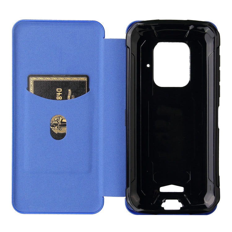 For Doogee S59 / S59 Pro Carbon Fiber Texture Horizontal Flip TPU + PC + PU Leather Case with Card Slot(Blue)
