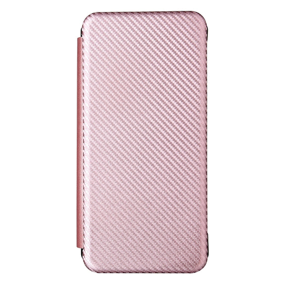 For Doogee S86 / S86 Pro Carbon Fiber Texture Horizontal Flip TPU + PC + PU Leather Case with Card Slot(Pink)