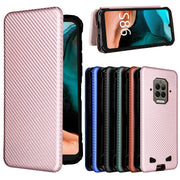 For Doogee S86 / S86 Pro Carbon Fiber Texture Horizontal Flip TPU + PC + PU Leather Case with Card Slot(Pink)