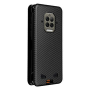 For Doogee S86 / S86 Pro Carbon Fiber Texture Horizontal Flip TPU + PC + PU Leather Case with Card Slot(Black)