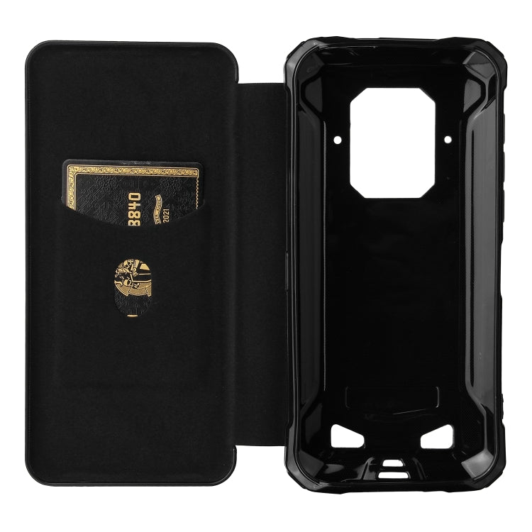 For Doogee S86 / S86 Pro Carbon Fiber Texture Horizontal Flip TPU + PC + PU Leather Case with Card Slot(Black)