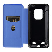 For Doogee S86 / S86 Pro Carbon Fiber Texture Horizontal Flip TPU + PC + PU Leather Case with Card Slot(Blue)