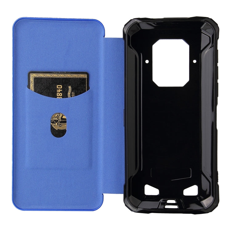For Doogee S86 / S86 Pro Carbon Fiber Texture Horizontal Flip TPU + PC + PU Leather Case with Card Slot(Blue)