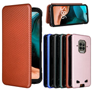 For Doogee S86 / S86 Pro Carbon Fiber Texture Horizontal Flip TPU + PC + PU Leather Case with Card Slot(Brown)