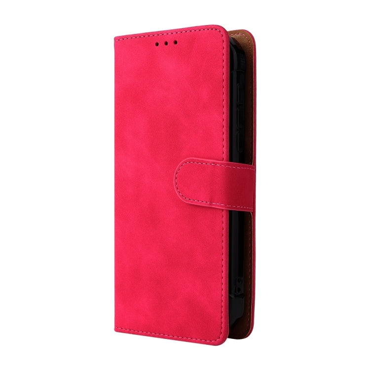 For Doogee S59 / S59 Pro Solid Color Skin Feel Magnetic Buckle Horizontal Flip Calf Texture PU Leather Case with Holder & Card Slots & Wallet(Rose Red)