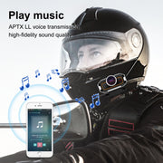 V9 Pro Motorcycle Helmet Bluetooth Walkie-talkie Support FM(Black)