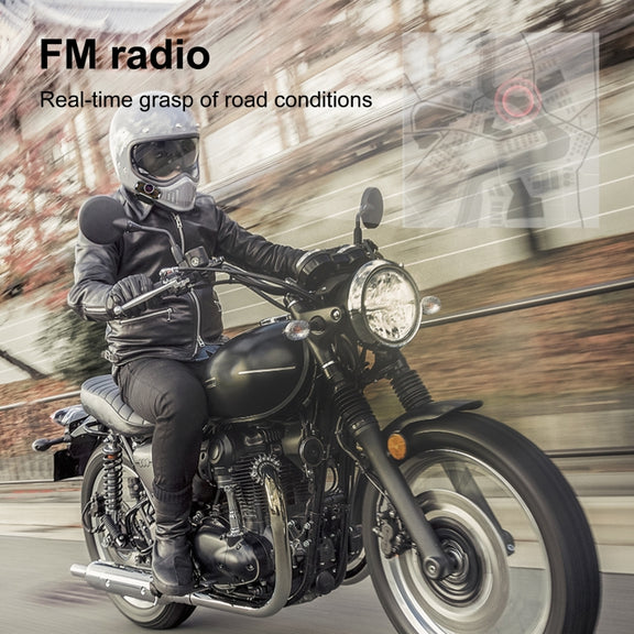 V9 Pro Motorcycle Helmet Bluetooth Walkie-talkie Support FM(Black)
