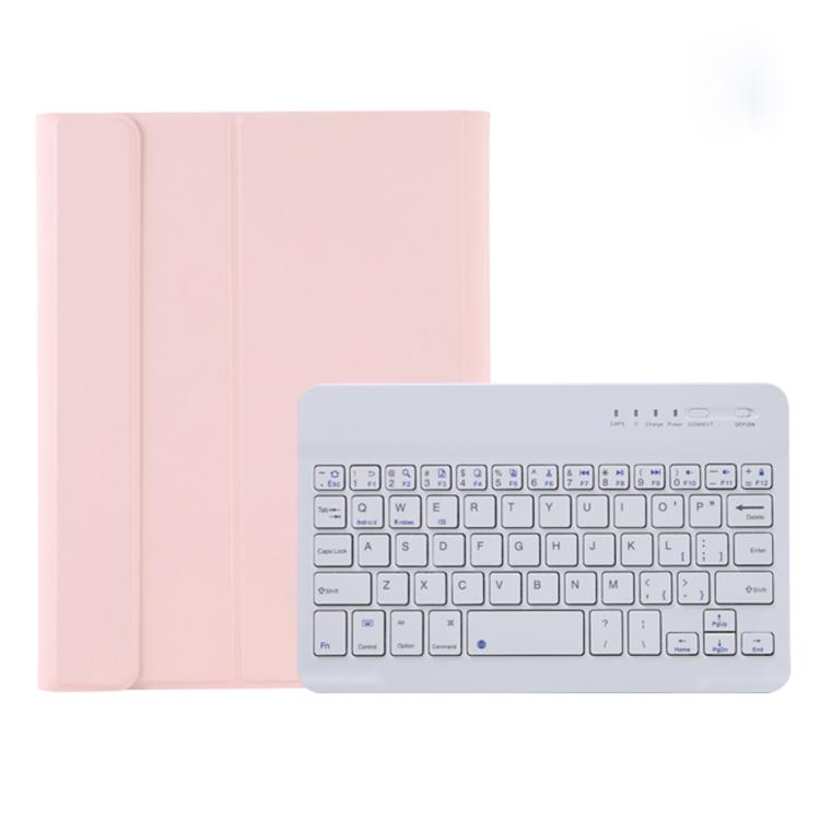 A06B Ultra-thin Detachable Bluetooth Keyboard Leather Case with Pen Slot & Holder for iPad mini 6 / mini 7(Pink)