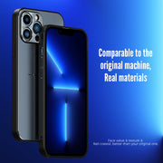 For iPhone 13 Pro R-JUST RJ-52 3-Line Style Metal TPU Shockproof Protective Case (Silver)