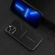 For iPhone 12 R-JUST RJ-52 3-Line Style Metal TPU Shockproof Protective Case(Black) - iPhone 12 / 12 Pro Cases by R-JUST | Online Shopping South Africa | PMC TechLife | Buy Now Pay Later Mobicred
