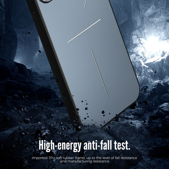 For iPhone 12 R-JUST RJ-52 3-Line Style Metal TPU Shockproof Protective Case(Black)
