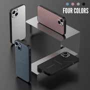 For iPhone 11 Pro R-JUST RJ-52 3-Line Style Metal TPU Shockproof Protective Case (Silver)